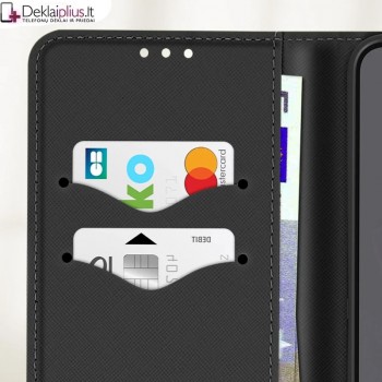 Telone atverčiamas dėklas su skyreliais - juodas (Samsung Galaxy A26) Telone atverčiamas dėklas su skyreliais - juodas (Samsung Galaxy A26)